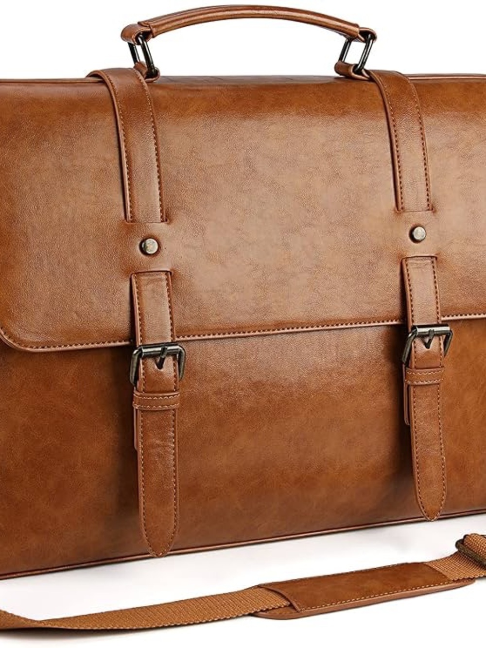 Lubardy Mens Messenger Bag Vintage Leather 15.6 Inch Work Laptop Briefcase